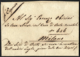 Delcampe - Cover 1817, Prefilatelica Da Pavia A Milano Del 10.Lug Con Indicato 10 Soldi Di Porto, Se Resa La Mattina Dell 11 Luglio - Lombardo-Venetien