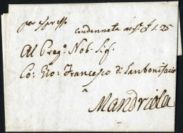 Delcampe - Cover 1842, Prefilatelica Da Padova A Mandriola Del 24 Novembre Con Indicato Per Espresso Condannata A L. 1,25 - Lombardo-Venetien