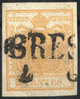 Delcampe - O 1850, 5 C. Bruno Arancio, Usato A Brescia, Cert. Ferchenbauer 1d / 1800,- - Lombardo-Venetien