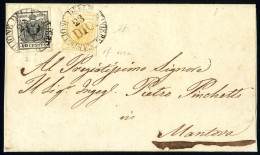 Delcampe - Cover 1850, Frontespizio Da Castiglione Delle Stiviere (C2 Punti 5) Il 23.12 Per Mantova Affrancata Con 5 C. Giallo Ocra - Lombardo-Venetien