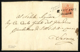 Delcampe - Cover 1850, Lettera Da Bassano (SI Punti 9) Il 21.6 Ventunesimo Giorno D'uso Per Verona Affrancata Con 15 C. Rosso I Tip - Lombardo-Venetien