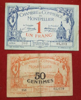 Delcampe - 2 Billets Chambre De Commerce - Montpellier - Chambre De Commerce