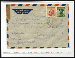 Delcampe - Cover 1949/52 Ca., Vier Seltene Portogerechte Luftpostbriefe Nach Spanien, überwiegend Frankiert Mit Marken Der Trachten - Collezioni