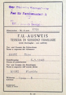 Delcampe - § TRES (TRENTO), RSI - RARA TESSERA DI SUSSIDIO FAMILIARE (ITALIANO E TEDESCO) - Décrets & Lois