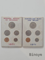 Delcampe - Belgique – Série Fleur De Coin 1971 – 5 Pièces – Version Française & Néerlandaise – Baudouin – FDC - FDC, BU, Proofs & Presentation Cases