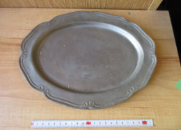 Delcampe - KAS A 3 - TINNEN SCHOTEL - PLAT EN ÉTAIN -   499 GRAM - 26  CM - Estaño