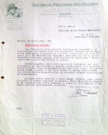 Delcampe - § SOC. ANON. MACCHINE ING. COLORINI, MILANO 1937 - LETTERA A PRINCIPE SPADA - Autres & Non Classés