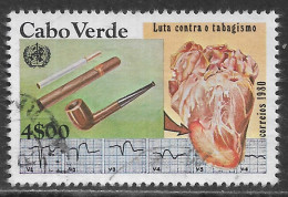 Delcampe - Cabo Verde – 1980 Fight Against Smoking 4$00 Used Stamps - Cap Vert