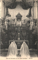 Delcampe - BINCHE, CHURCH OF THE SERVANTS OF THE MOST HOLY SACRAMENT, ALTAR, B/W, POSTCARD, BELGIUM - Binche