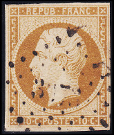 Delcampe - O EMISSION PRESIDENCE - O - N°9 - 10c Bistre Jaune - Obl. PC - Signé A. Brun/Calves - TB - 1852 Luigi-Napoleone