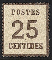 Delcampe - * TIMBRES 1870 - 71 - * - N°7 - 25c Brun Noir - Signé Locher - Petite Paille Sinon TB - Altri & Non Classificati