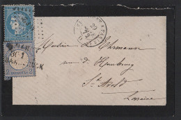 Delcampe - L AFFRANCHISSEMENT MIXTE - L - Pli Afft Mixte N°60A (France) + N°17 (Allemagne) - Obl. Amb. "AVP.2 Et Nancy / Sarrebruck - Sonstige & Ohne Zuordnung