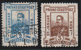 Delcampe - O POSTE PRIVEE - STRASBOURG - O - N°34 + 35 - (Guillaume II) - TB - Sonstige & Ohne Zuordnung