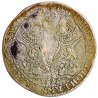 Delcampe - Reichstaler 1595, Saalfeld. Mzm. Gregor Bechstedt. Beider Hüftbilder Einander Gegenüber/Rautenschild Im Kranz Von Zwölf - Altri & Non Classificati