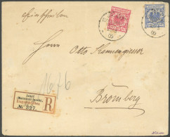 Delcampe - MARSHALL-INSELN M 47d,48d BRIEF, Mitläufer: 10 Pf. Lilarot Und 20 Pf. Violettultramarin (mit Unten Anhängendem Steg!) Au - Isole Marshall