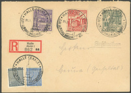 Delcampe - PROVINZ SACHSEN 87-89B BRIEF, 1946, Wiederaufbau, Ungezähnt, Mit Zusatzfrankatur Auf Portogerechtem Einschreibbrief Aus - Altri & Non Classificati