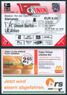 Delcampe - Fußball-Eintrittskarte Ticket 1. FC Union Berlin Vs LR Ahlen 7. 12. 2003 Rot-Weiß RW TuS Stadion Alte Försterei Köpenick - Tickets D'entrée