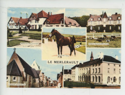 Delcampe - Le Merlerault - Haras Beauvoisinière Cheval étalon Pur Sang, Hotel De Ville église Grande Rue Château Authieux Du Puits - Le Merlerault
