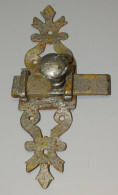 Delcampe - -ANCIEN LOQUET FER FORGE TARGETTE VERROU DE PORTE SERRURE COLLECTION  E - Ferretería