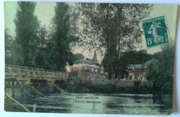 Delcampe - CPA 27 PACY SUR EURE CHAMBINES L'Eure à Chambine TB PLAN PONT En Bois + Vue Château - Pacy-sur-Eure