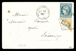 Delcampe - N°36, 10c Bistre-jaune Coupé +20c Siège (N°37) Obl GC '4273' Sur Petite Lettre De Villers Cotterets Du 18 Sept 1871 Pour - 1849-1876: Klassik