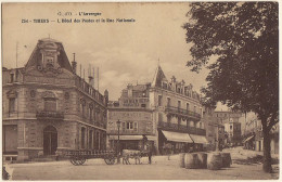Delcampe - 63 - B18909CPA - THIERS - Hotel Des Postes Et Rue Nationale - Très Bon état - PUY-DE-DOME - Thiers