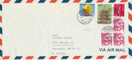 Delcampe - Japan Air Mail Cover Sent To Germany 1-4-1970 With More Topic Stamps The Flap On The Backside Of The Cover Is Missing - Luftpost