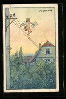 Delcampe - Künstler-AK F. Gareis: Liebesbotschaft Von Amor - Gareis, F.