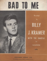 Delcampe - Bad To Me Billy Kramer Sheet Music - Scores & Partitions