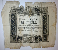 Delcampe - Sprimont/Liège - Avis Mortuaire De Jean Laurent Ruiters, Prêtre, Lincé °1730 †1820  (V4037) - Todesanzeige