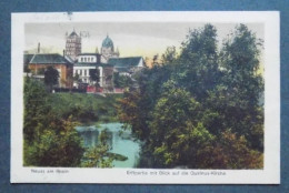 Delcampe - AK Neuss  ; Erftpartie Mit Blick Auf Die Quirinus-kirche - Postes Militaires Belges - Voyagée Vers Erembodegem Belgique - Neuss