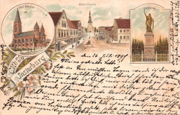Delcampe - Gruss Aus Insterburg (Tschernjachowsk) Alter Markt Ref. Kirche Postkarte AK 1897 - Ostpreussen