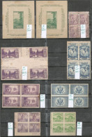 Delcampe - USA 1926 To 1939 Lot Of Mainly Blocks Of 4 Pcs With Plate Numbers & Imperforated BUT Gum Sometimes Spotted With Rust - Années Complètes