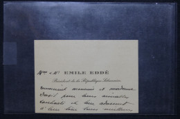 Delcampe - VIEUX PAPIERS - Carte De Visite Du Président De La République Libanaise Pour Les Vœux Pour 1937 - L 175146 - Colecciones