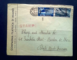 Delcampe - ITALY TO USA 1928, COVER USED, ASVERTISING,  COMPAGNIA FILATELICA DI MILANO, SLOGAN, VISITATE LIO TJAVA TRIENNALE PI,  M - 1946-47 Corpo Polacco Periode