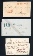 Delcampe - Cuba 1800-30s Entire To Spain Or Mexico De Yndias Or Yndias Cancels - Sonstige & Ohne Zuordnung