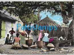 Delcampe - 253408 AFRICA COSTUMES NATIVE MILLET PREPARATION POSTAL POSTCARD - Non Classés