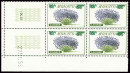 Delcampe - Bloc De 4,** N°521a 85f Sur 65f Olive, Vert Et Violet Foncé, Variété Double Surcharge En Bloc De 4 Neuf En Coin Daté Du - Sonstige & Ohne Zuordnung
