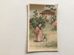 Delcampe - Carte Postale Ancienne (1930)  Signée Colombo Fillette De Type Asiatique - Colombo, E.