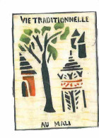 Delcampe - Mali - Carte Unique Réalisée Avec Du Tissus Par Des Enfants Du Mali - Carte Qui Se Dépli écriture à L'intérieur - CPM - - Mali