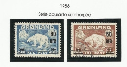 Delcampe - GROENLAND 1956 N° 28 Et 29 Oblitérés Ours - Gebraucht