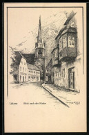 Delcampe - Künstler-AK Lützen, Blick Nach Der Kirche - Lützen