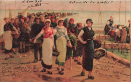Delcampe - [-40%] METIER - Pêcheurs - Retour De La Pêche - 18 Mars 1905 - Animé - Colorisé - Carte Postale Ancienne - Pesca