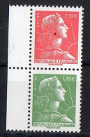 Delcampe - FR2025-70ans - Marianne De MULLER - 2ème Feuillet - Paire Verticale 2v  Se Tenant à 1.39 €+2.10 € /PF - Neuf - 1955-1961 Marianne De Muller