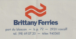 Delcampe - NAVIGATION TOURISME BRETAGNE 1983 RARE ENTETE BRITTANY FERRIES Roscoff Finistere  REGIE PUBLICITAIRE Pour Halais Paris - 1950 - ...