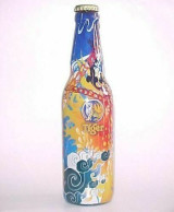 Delcampe - Vintage 2009 Singapore Tiger Beer Asian Creatives ' SOUL' Colorful Collectible Empty Glass Bottle - Vidrio & Cristal