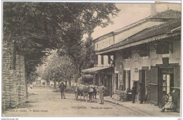 Delcampe - Cpa..47..TOURNON..LOT ET GARONNE..ROUTE DE CAHORS..ATTELAGE DE BOEUFS..BARRIQUES.. - Tournon D'Agenais