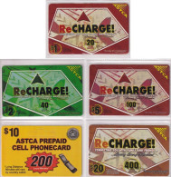 Delcampe - @ American Samoa - ASTCA SET Of 5 RECHARGE CARDS (The Only 5 Issued By ASTCA) Ultra Rare!!! RRRRRR - Samoa Américaine