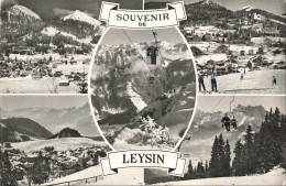 Delcampe - LIBAN - Souvenir De Leysin - Station De Ski - Village - Montagnes - Neige - Télésiège - Animé - Carte Postale - Leysin