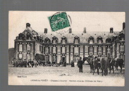 Delcampe - 27 - Lyons-la-Forêt - Chasses à Courre - Rendez-vous Au Château De Rosay - Circulée En 1911 - Lyons-la-Forêt